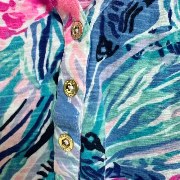 Lilly Pulitzer Flounce Sleeve Floral Ruffle Top Size Small - Picture 7 of 10